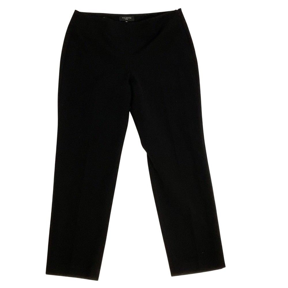 TALBOTS women's dress‎ pants trousers straight heritage side zip black petite 12